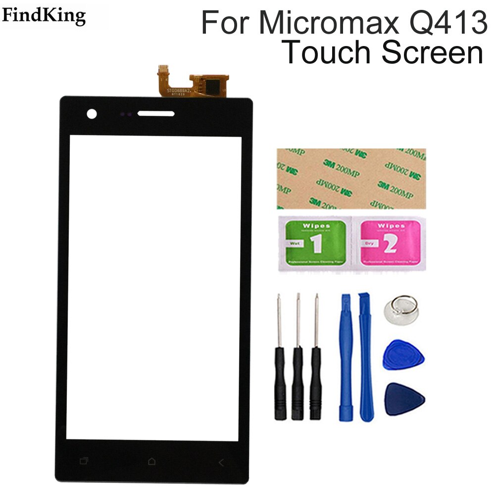 5inch Mobile Touch Panel Touchscreen For Micromax Q413 Touch Screen Digitizer Front Glass Digitizer Sensor Tools