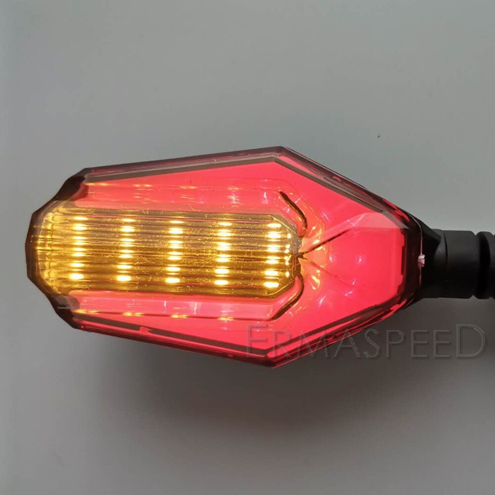 Intermitentes LED universales para motocicleta, luces intermitentes ámbar IPX6, luz diurna, accesorios para Moto: Rojo