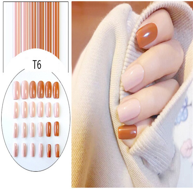 2019 nowy 24 sztuk/1 zestaw sztuczne nietrzeźwy eleganckie wino czerwony gradient sztuczne paznokcie akrylowe sztuczne paznokcie dla ozdoba robić paznokci przepych: 10