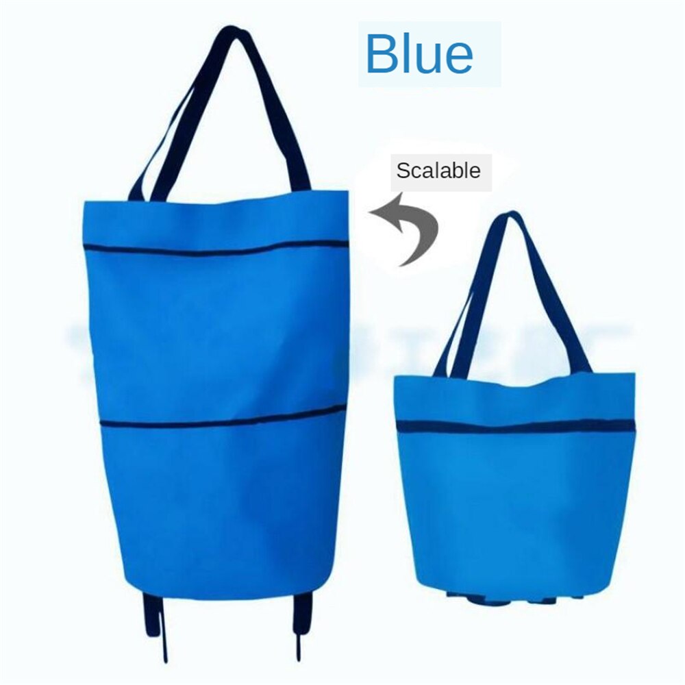 B-LIFE Inklapbare Trolley Zakken Opvouwbare Boodschappentas Met Wielen Opvouwbare Winkelwagen Herbruikbare Boodschappentassen Boodschappentassen Winkel