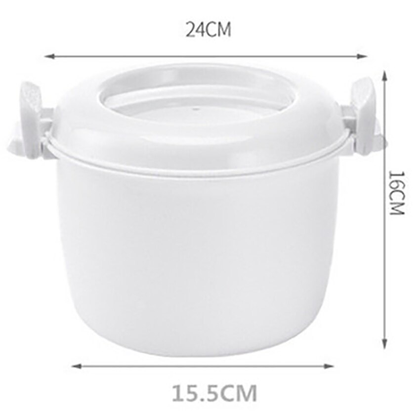 Mikrobølgeovn ris komfyr med håndtak, bpa gratis, brukervennlig dampboks beholder riskoker kopp kokekar, hvit , 14 / 15.5cm diameter: L