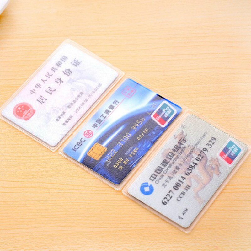 5Pcs PVC ID Credit Card Holder Waterproof Transparent Card Protector Case Cover