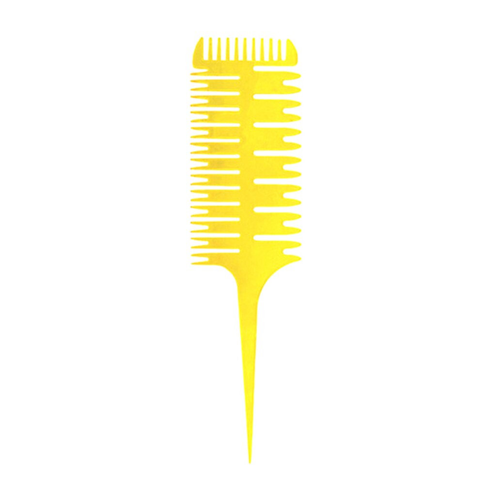 3-Sided Teeth Fishbone Comb Art Highlighting Hairbrush DIY Hairstyle Dyeing Tool: Yellow