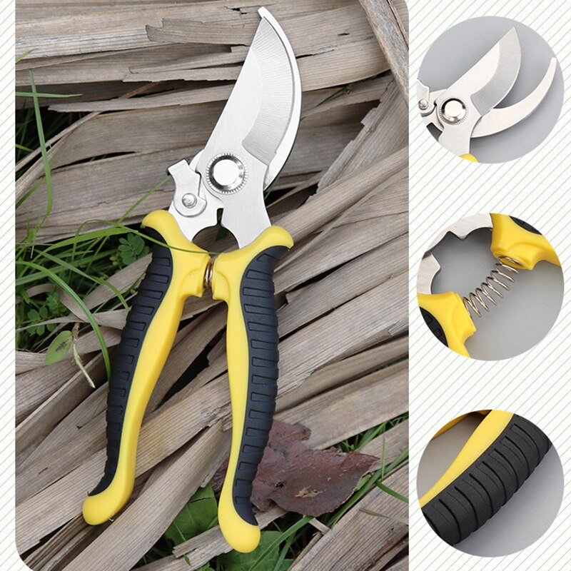 Tijeras de podar para jardín cortabordes de árboles de 7,5 pulgadas, herramienta ergonómica de jardinería, tijeras de podar manuales antideslizantes para ahorro de trabajo, ramas de árbol