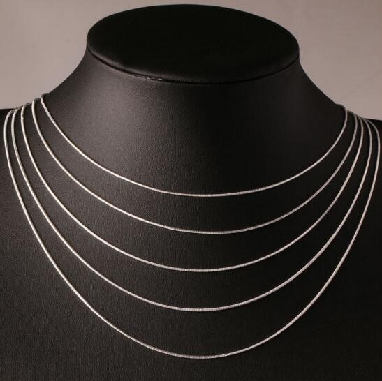 16 "-24" 40-60cm 1mm 925 stamped zilveren Kettingen Italië Slim Dunne Snake Kettingen ketting Vrouwen Chain Kids Meisje Mannen Sieraden Colier