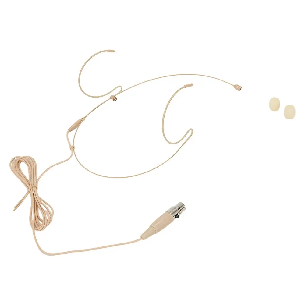 Hoofdgedragen headsetmicrofoon 100-20KHZ beige voor Shure draadloze microfoon omnidirectioneel met microfoonhoes ≥58db