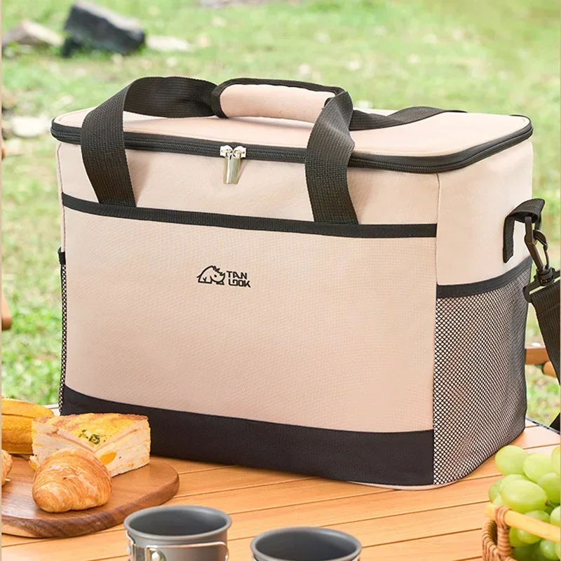 30 L Soft Cooler Bag With Hard Liner Large Insulated Picnic Lunch Bag Box Cooling Bag For Camping Bbq Family Outdoor Activities