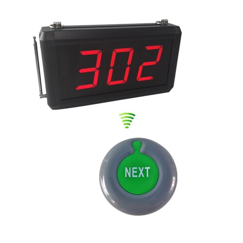 Queue Calling System with Next control button can add the number one by one and K-302 display: grey-green button / US