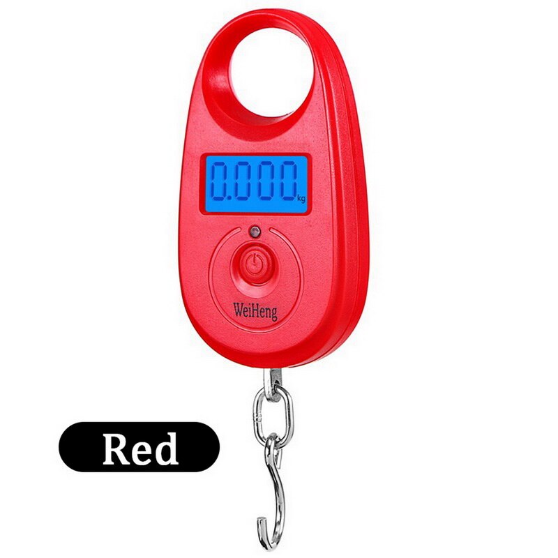 50Kg/110 Lbs électronique Portable LCD Balance numérique Double précision bagages poids balances balances d'équilibre pour crochet suspendu voyage: 25kg red