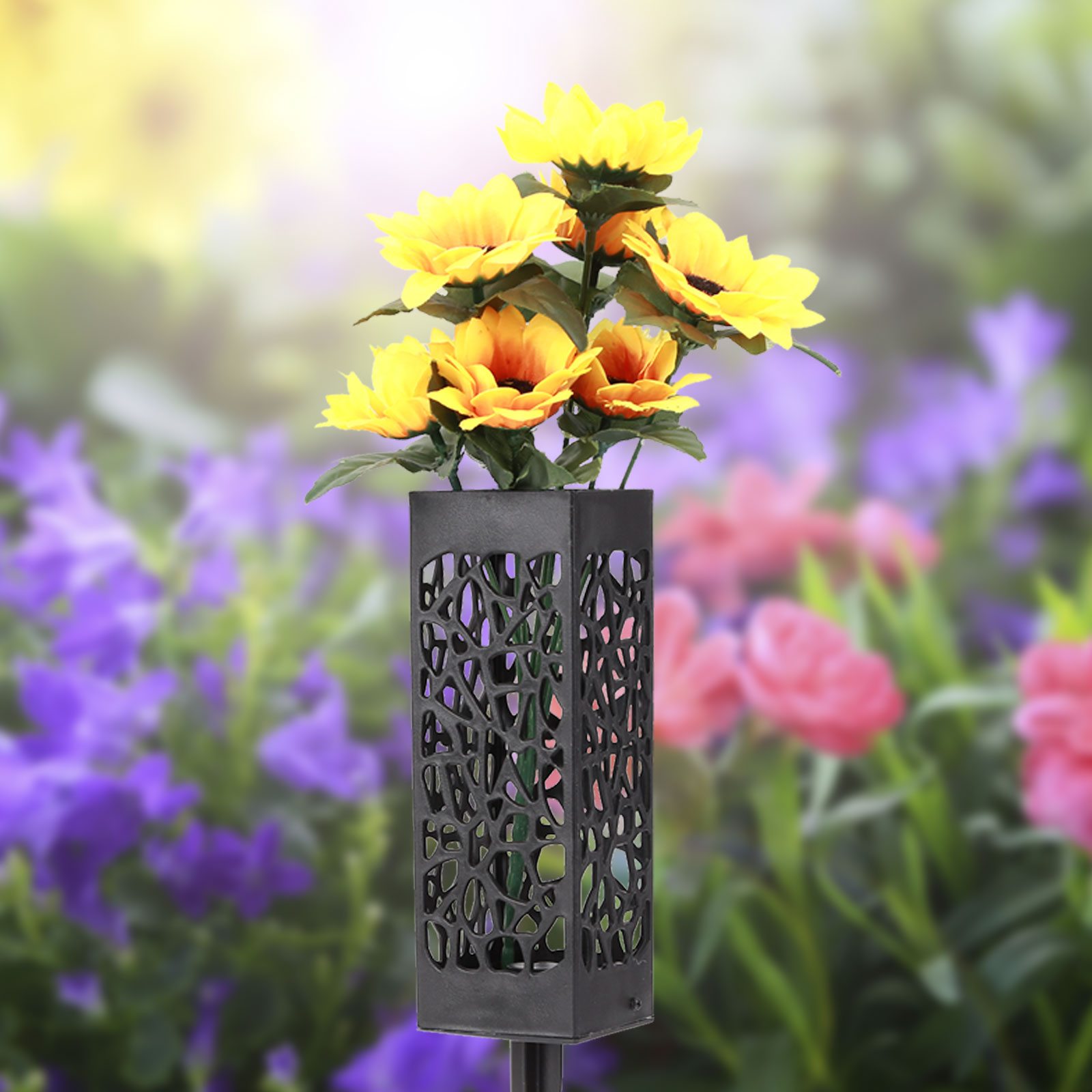 Memorial Cemetery Grave Vase Plastic Hollow Flower Hold Floral Holder Graves Decorations with Spikes Graveyard Conical