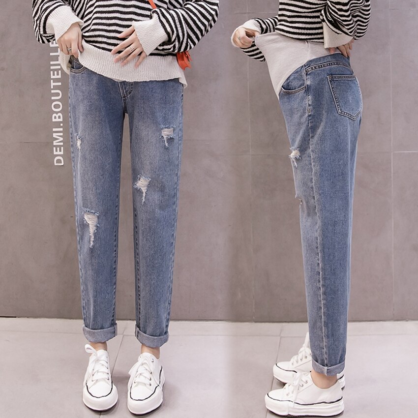 Maternity Wear Spring Jeans Pregnant Woman Daddy Fashionable Maternity Pants Jeans Jeans