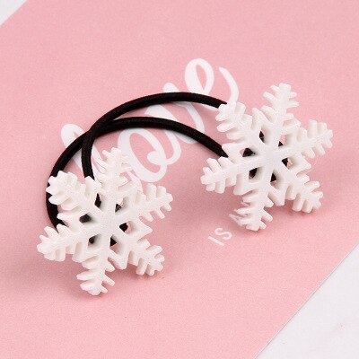 1 peças do Floco de neve Do Bebê Meninas Natal Faixa De Borracha Combinação de Grampos de cabelo Grampos de Cabelo Crianças Faixa de Cabelo Cabeça Corda Acessório de Cabelo Feliz: 5