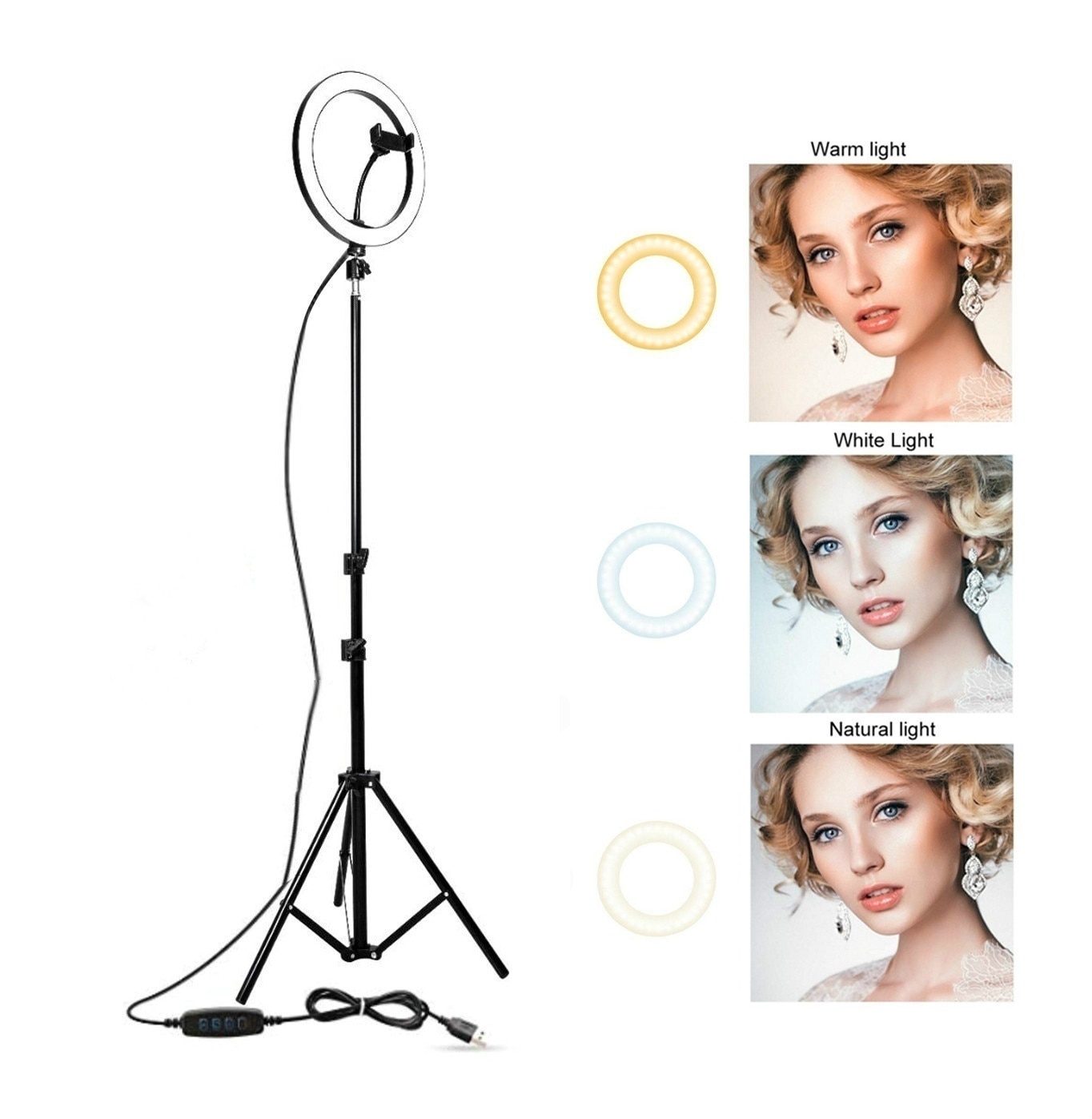 Led Ring Licht Dimbare 5500K Lamp Fotografie Camera Foto Studio Telefoon Video Ring Lichten Vanity Lights Dressing Lamp