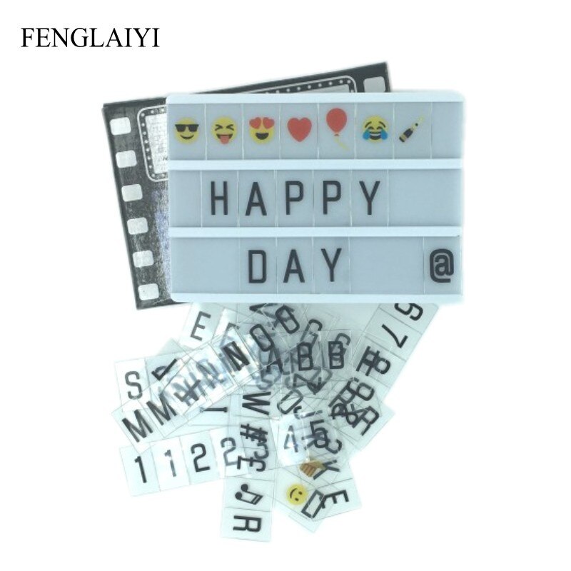 A4 Led Night Light Box with DIY Black Letters Table Lamp A5 A6 Acrylic Cinematic Light Box AA Battery Art Desk Lights