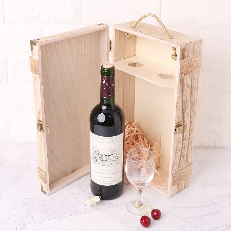 Vintage Wood 2 Red Wine Bottle Box Carrier Crate C... – Vicedeal