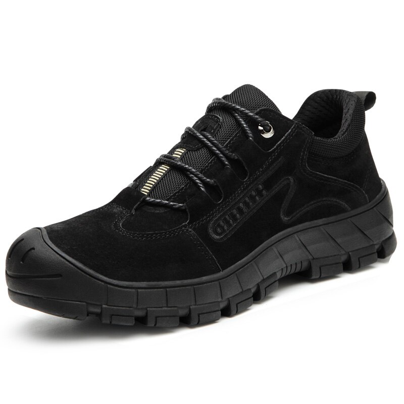 Safety Shoes For Men Work Safety Boot Steel Toe Safety Shoes Puncture-Proof Work Sneakers Indestructible Shoes Work Footwear: Black / 45