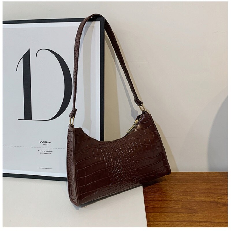 Sac à Main Rétro Pour Femme - Bandoulière En Simili Cuir Marron - Neuf Avec étiquettes