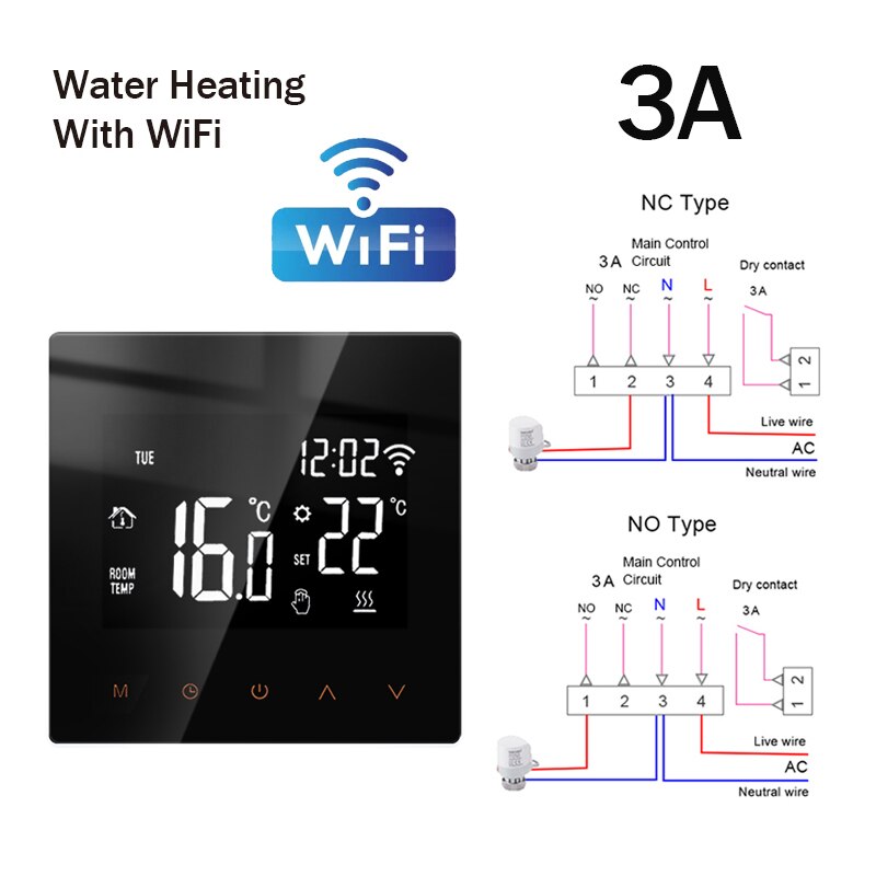 Tuya APP WiFi Smart Thermostat Electric Floor Heating Water Gas Boiler Temperature Voice Remote Controller for Google Home Alexa: WIFI-ME81W