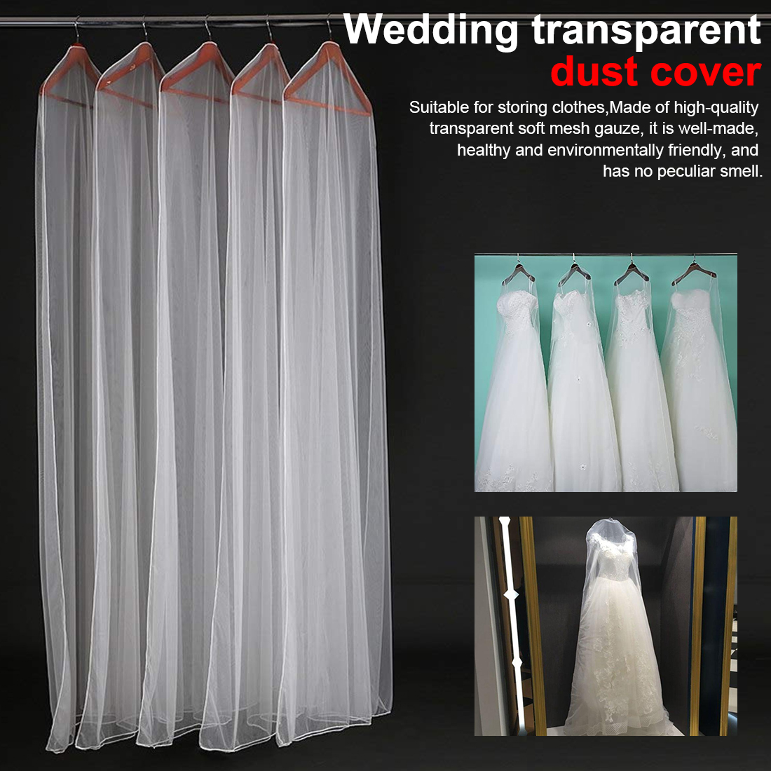Transparante zachte Lange tulle stofkap Voor thuis dragen trouwjurk Kleding trouwjurk mesh protector garen