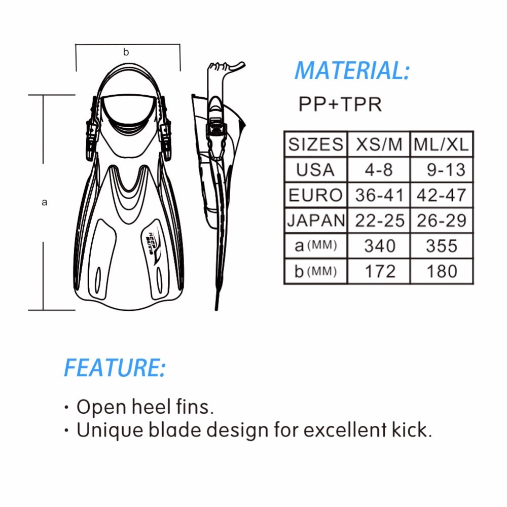 KEEP DIVING Snorkeling Diving Swimming Fins Foot Flipper Diving Fins Trek Diving Equipment for Adult