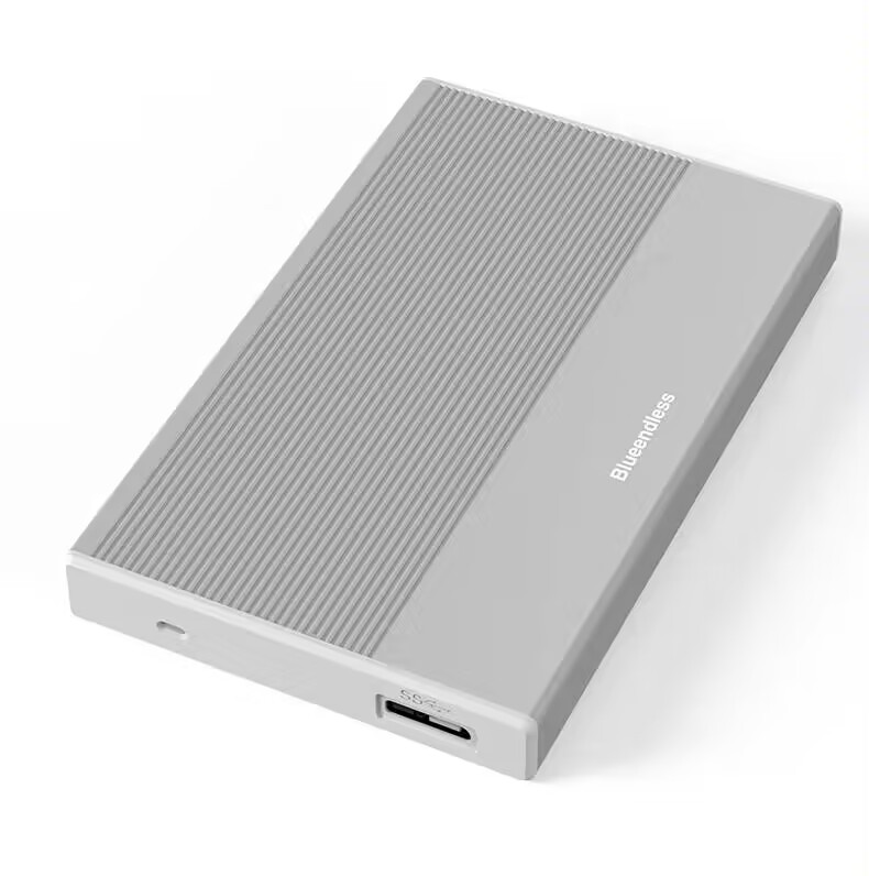 Blueendless USB3.0 HDD Hard Drive HDD Case Sata Case Aluminum 2.5 HDD Encolsure for Laptop PC External HD Case Hard Drive: Silver