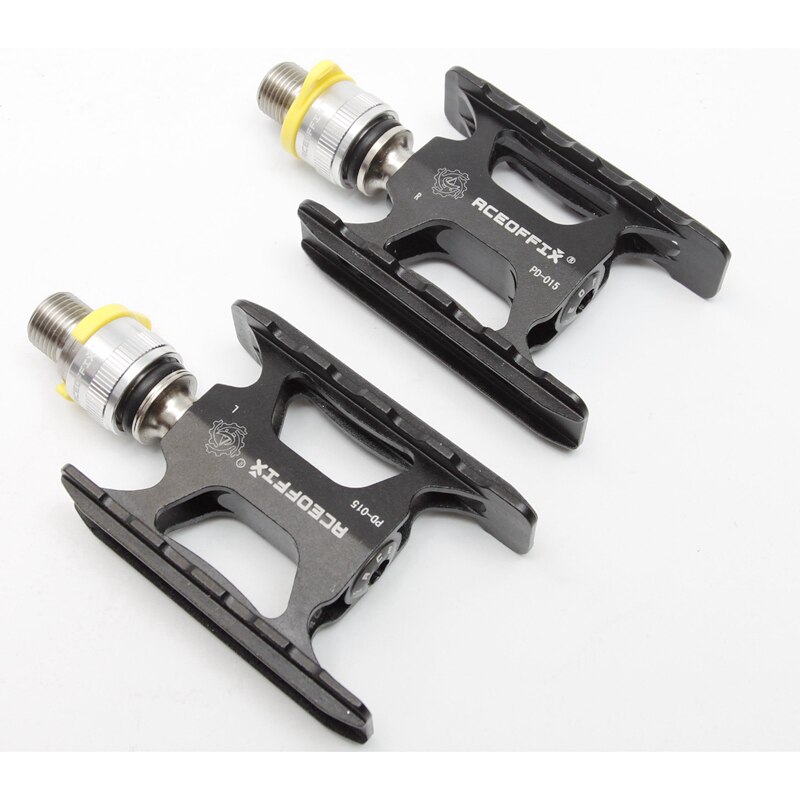 200g Aceoffix quick release Pedal for Brompton QR Pedal CNC steel axis 3 Bearing PD15S: black double QR