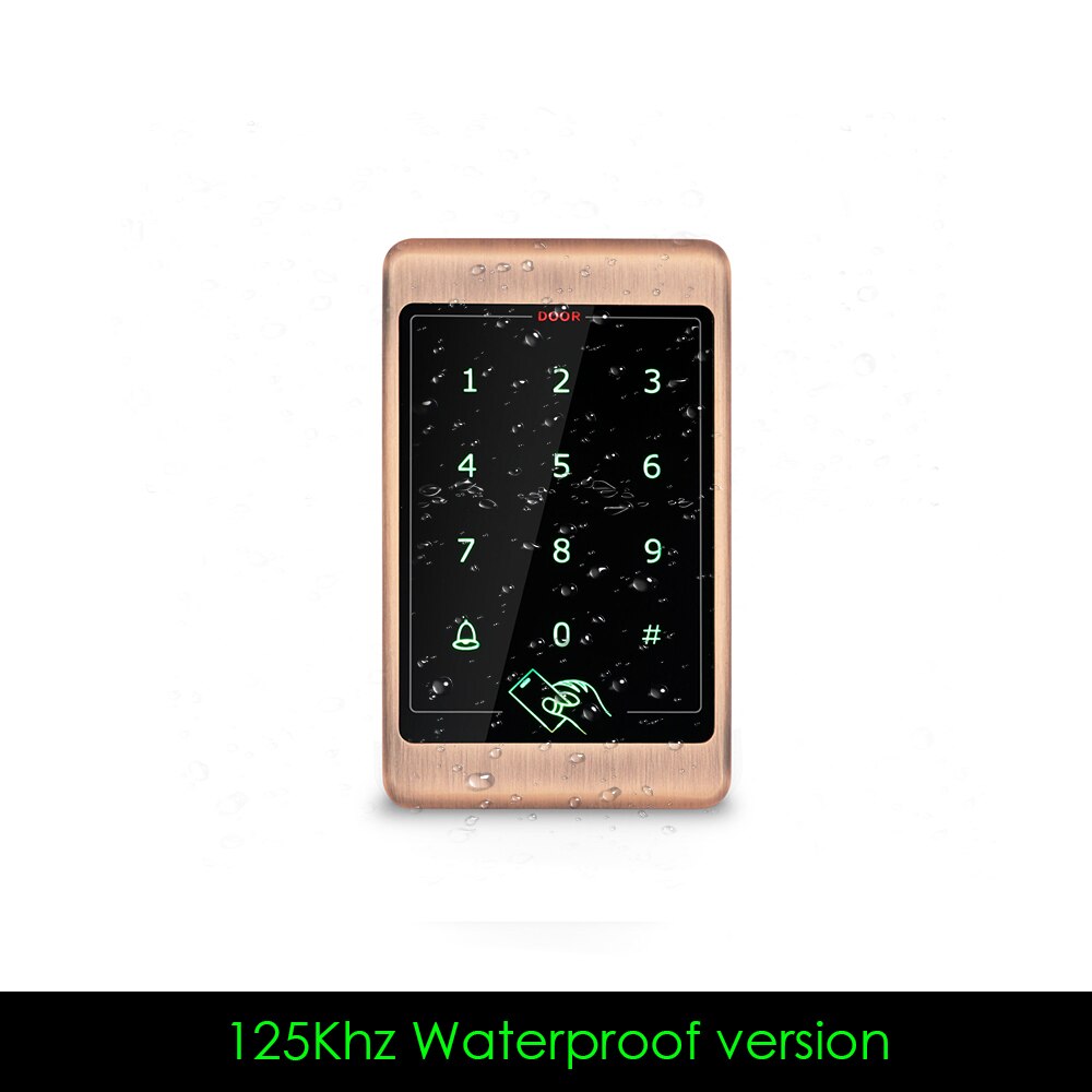 4000 user RFID Metal Access Control Keypad Waterproof touch keypad and metal case Outdoor Door Opener Electronic Lock System: 125Khz WF version