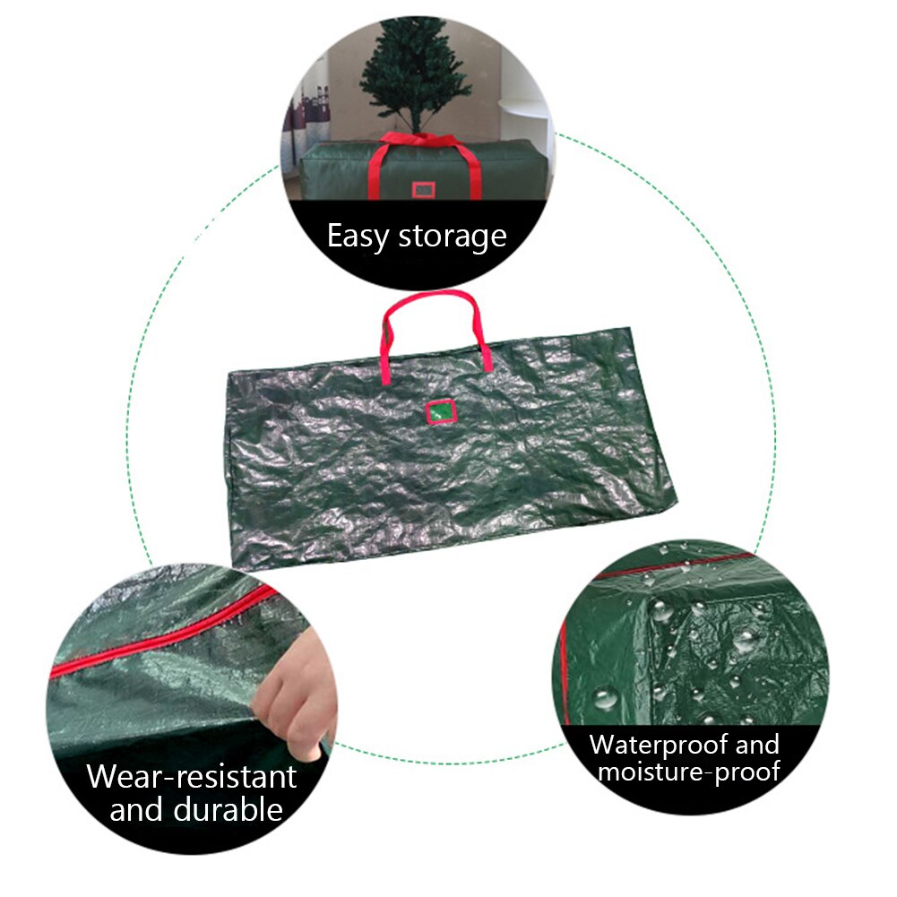 Christmas Tree Storage Bag Portable Foldable Zipper Closure Large Capacity Dustproof Waterproof Home Moisture Proof With Handles