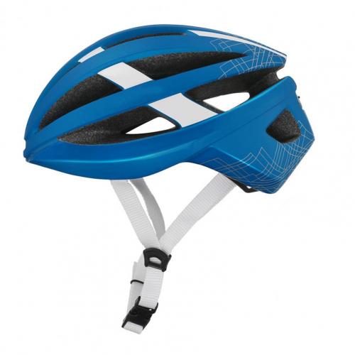 Casco de bicicleta de montaña con carga USB, luz trasera de advertencia: Azul