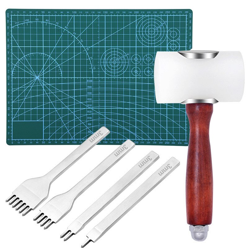 KAOBUY DIY Leather Carving Stamp Tools Set DIY Manual Leather Craft Stamps Art Pattern Leather Stamping Printing Tools Set: E