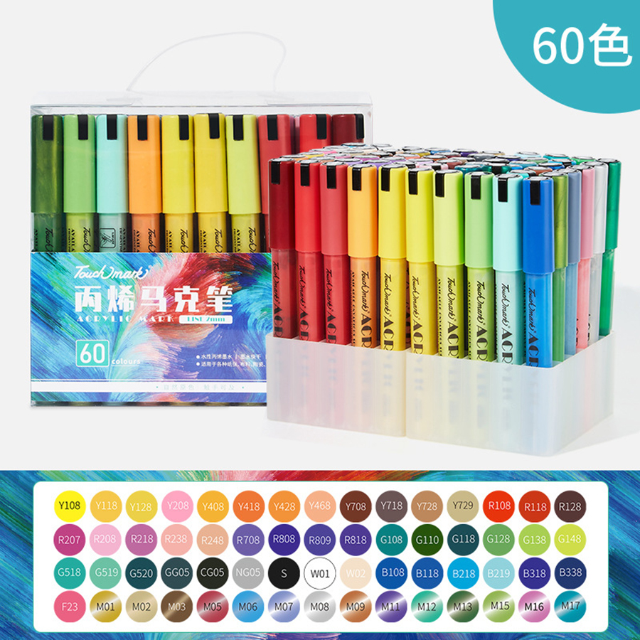 Marcadores de tinta acrílica de 60/48/36 cores-canetas metálicas brilhantes de 2.0mm para rocha, cerâmica, vidro, madeira, tecido, tela, canecas,: CÉU AZUL