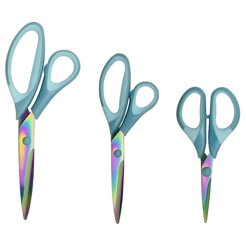 Pack Van 3 Scherpe Schaar, Kleermakerij Schaar, Stof Schaar, Titanium Schaar, Multifunctionele Schaar: Blauw