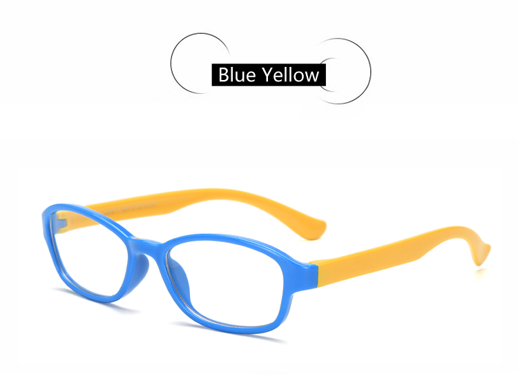 Ralferty fleksibel  tr90 børn briller ramme pige dreng recept nærsynethed grad optiske rammer briller 8107: Blå gul