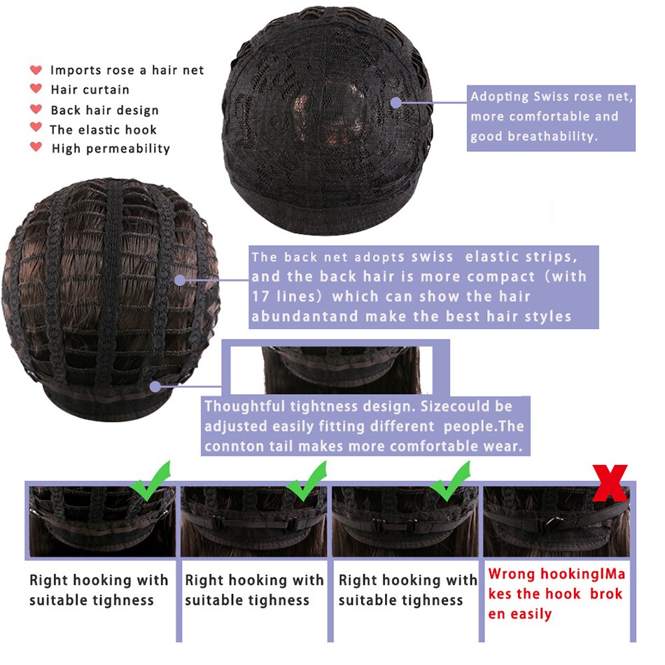 CHARMING Synthetic Brown Short Women Wig Straight Wigs for Women Brown Hair Heat Resistant Wigs with Bangs