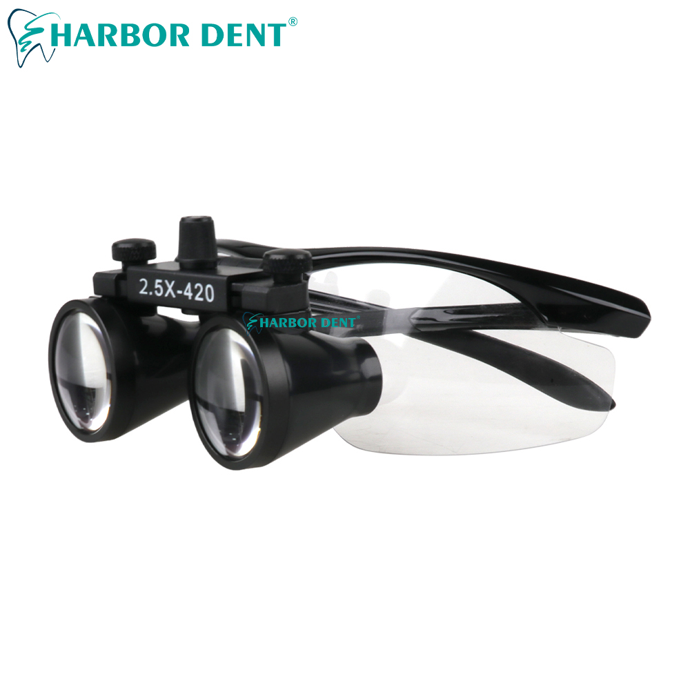 Dental Binocular Magnifier Ultra-lightweight Optical Loupes 320-420mm Magnifying Glass For Dentist Surgery 2.5X 3.5X: Red