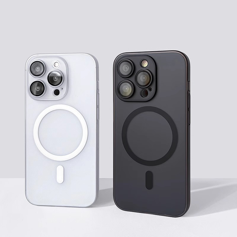 Capa Protetora à Prova de Choque Magsafe Magnetic Matte PC Ultrafino para iPhone 14, 15, 13, 12, 11 Pro Max