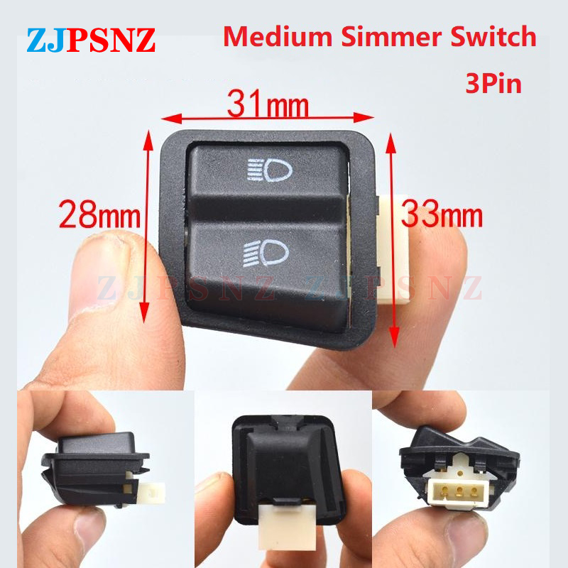 Botón de interruptores para motocicleta, bocina, señal de giro, luz alta y baja, botón de arranque eléctrico, interruptores universales para bicicleta eléctrica de 125cc y 150cc: Gris oscuro