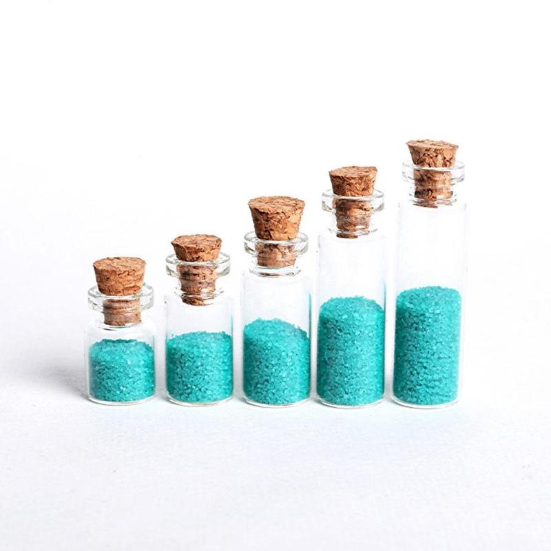 Frascos de vidrio para botellas pequeñas, recipientes de decoración Diy, Mini frascos para mensajes baratos, adornos, tapón de corcho para deseos, , 1 ud.