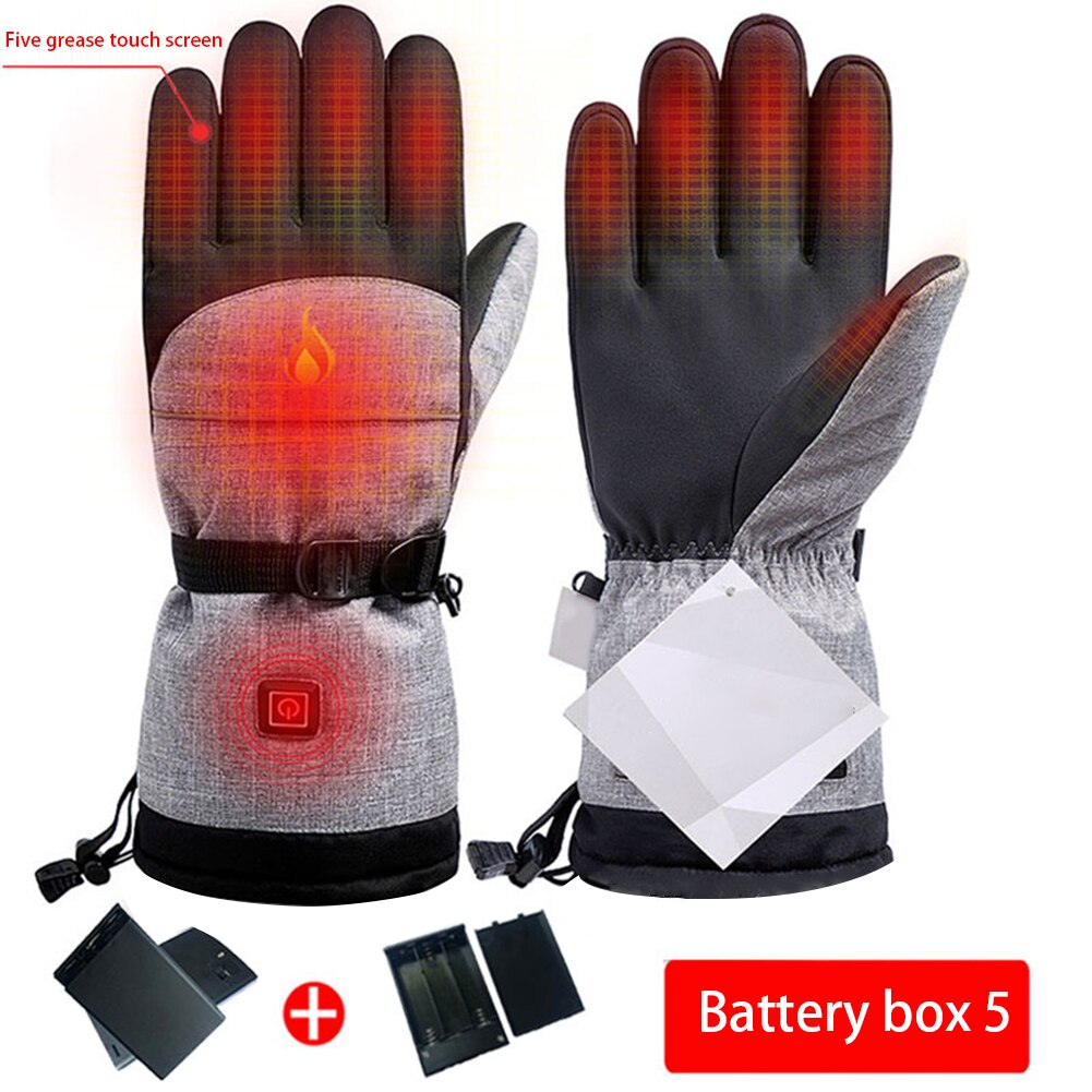 Een Paar Elektrische Thermische Ski Handschoenen Oplaadbare Batterij Verwarmde Handschoenen Fietsen Motorcycle Fiets Ski Handschoenen Unisex Verwarmd
