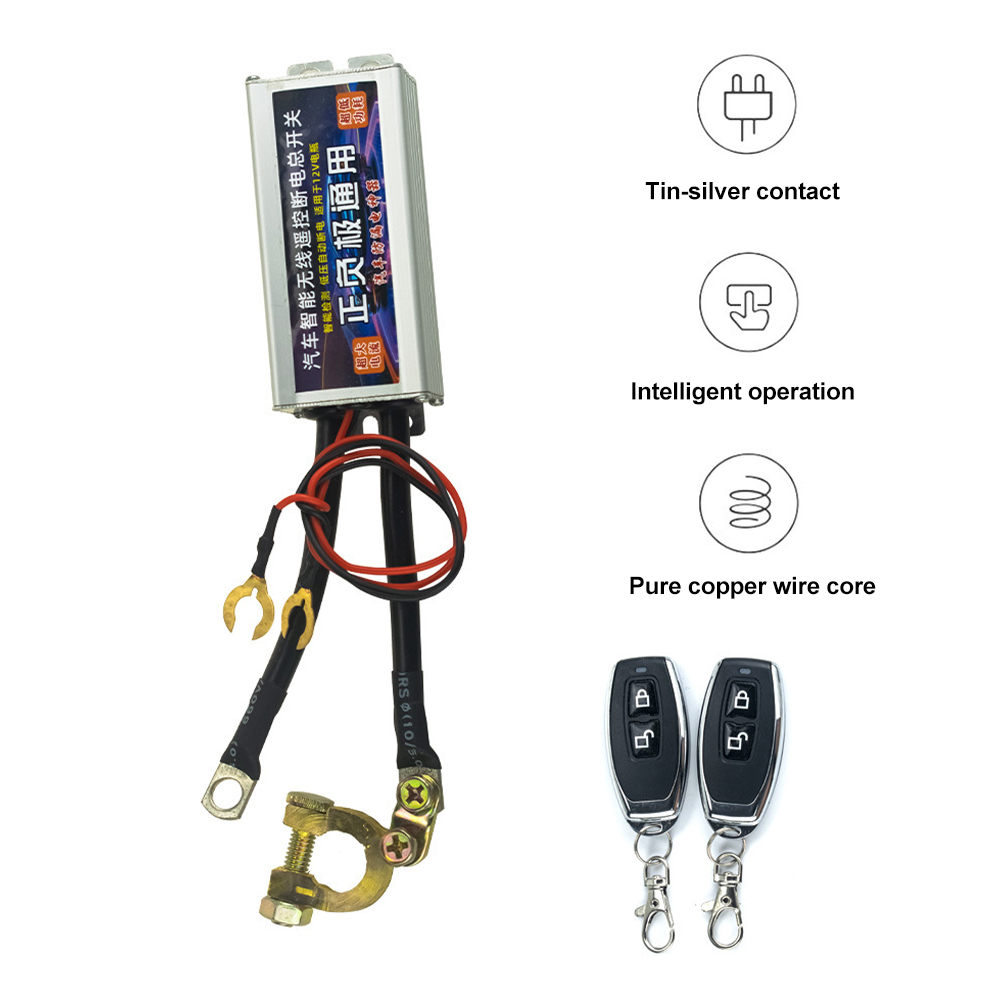Interruptor de desconexión de batería de coche, aislador de 500A, 12V, interruptor principal Universal con Control remoto inalámbrico, interruptor de alimentación principal a prueba de fugas
