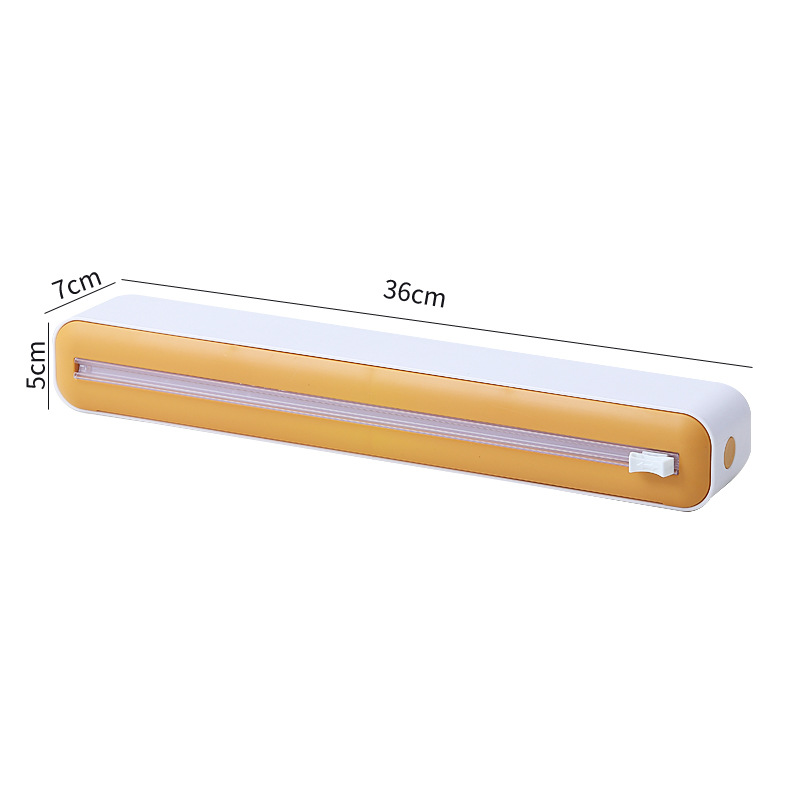 Dispensador magnético de Film para alimentos, caja de almacenamiento con cortador, papel de aluminio, cortador de Film elástico, accesorios de cocina, novedad: Verde claro