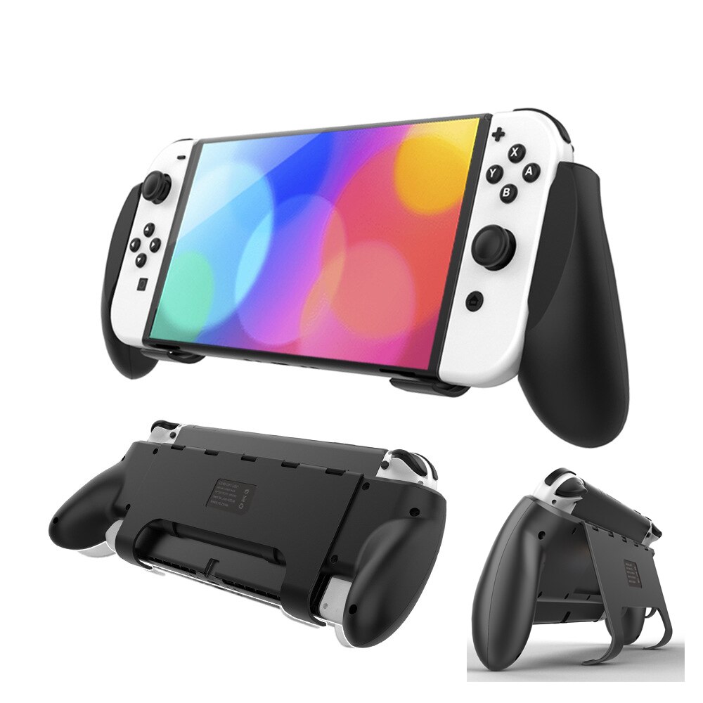 Voor Nintendo Switch Oled Gastheer Beschermende Shell Handvat Grip Case Met Beugel Handgreep Stand Voor Nintendo Switch Accessoires