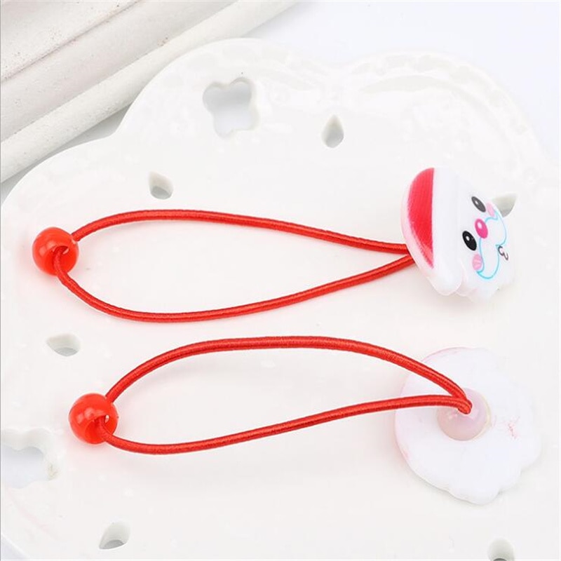 10 st xmas elastiska hårband söt huvudbonad klocka jul renbåge gummiband jultomten tjejer håraccessoarer