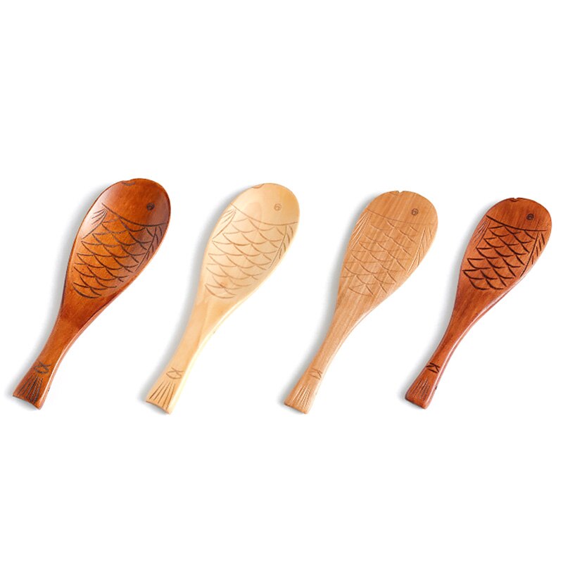 Home Rice Paddle Wood Rice Spoon Kitchen Spatula Non-stick Wooden Rices Serving Spoons Cooking Utensil Kitchen Accessories