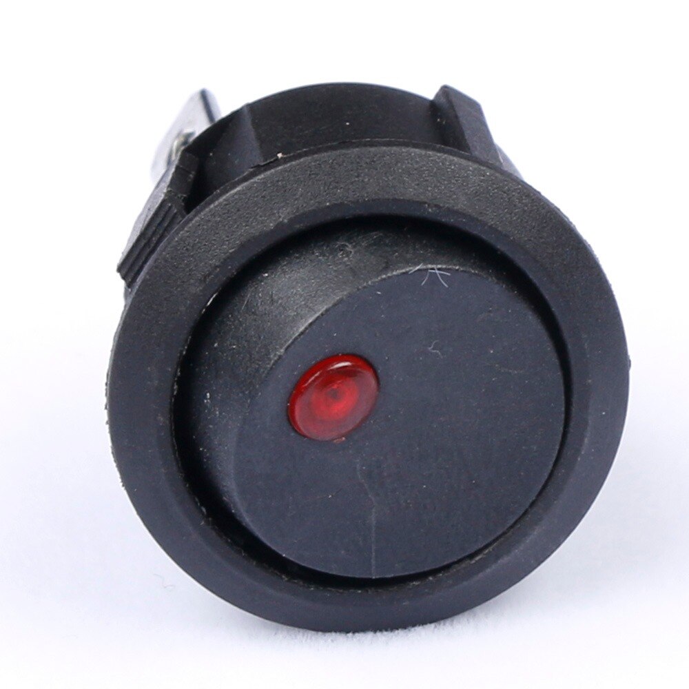 2 Pin 20mm ON/OFF Round Boat Rocker Switch Mini Waterproof Cap LED illuminated Car Dashboard Dash Boat Van 12V: Red Dot