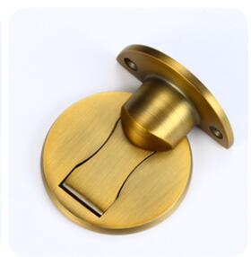 Magnetische Tür Stoppt 304 Edelstahl Tür Stopper Versteckte Tür Halfter Fangen Boden Nagel-freies Türstopper Möbel Hardware-: Gelb Bronze-