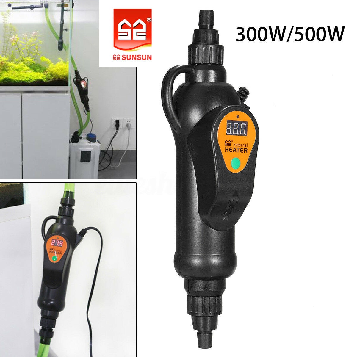 Sunsun 300w 500w ajustable externa calentador de agua de acuario bote de depósito Filtro externo Control de la temperatura constante