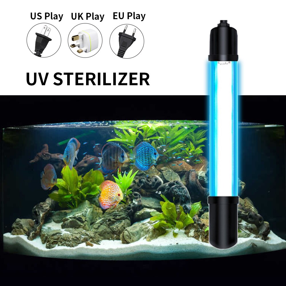 110/220V Submersible UV Sterilizer Lamp Light Ultraviolet Filter Waterproof Water Cleaner For Aquarium Pond Coral Fish Tank