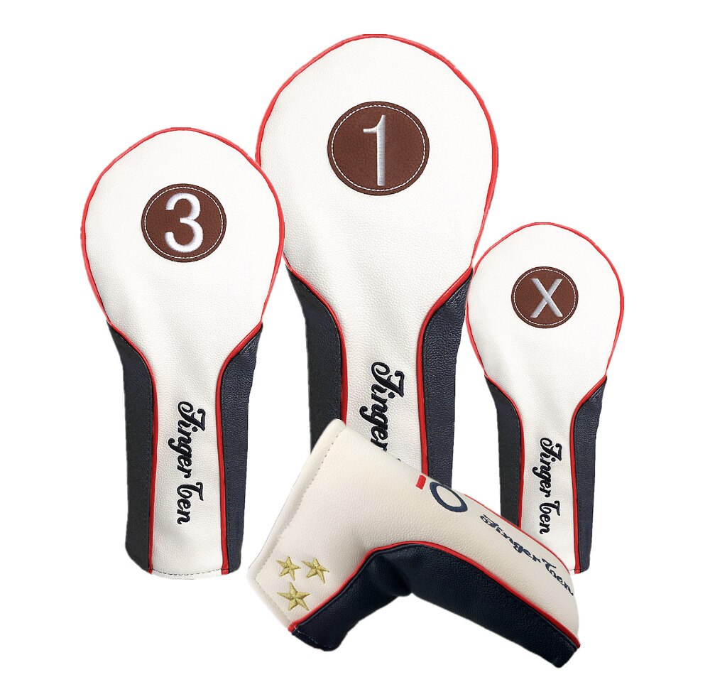 Golf Headcover Driver Set Putter #3 Fairway # X Rescue Golf Putter Covers Mallet Velco Pu Leer Golf Club headcover 1 Pc
