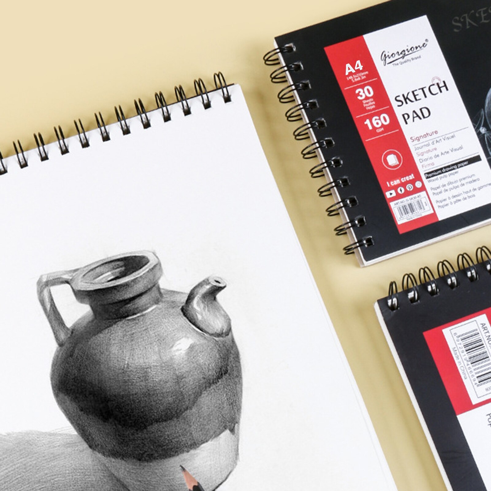 Sketch Pad Hardcover Sketchbook Spiral Bound Drawing Notebook For Artist Students Best For Birthday Christmas Thanksgiving